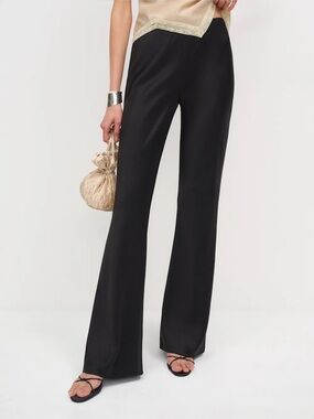 Reformation Gale Satin Mid Rise Bias Pant